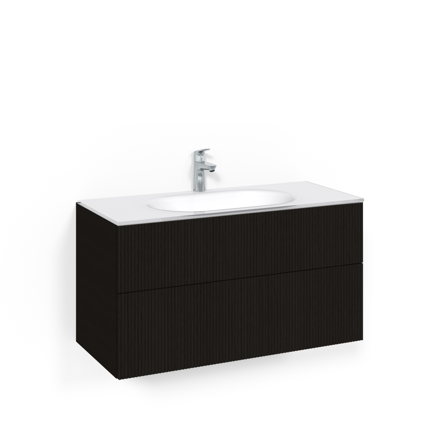 Tvättställsskåp Macro Design Crown Line med Glastvättställ