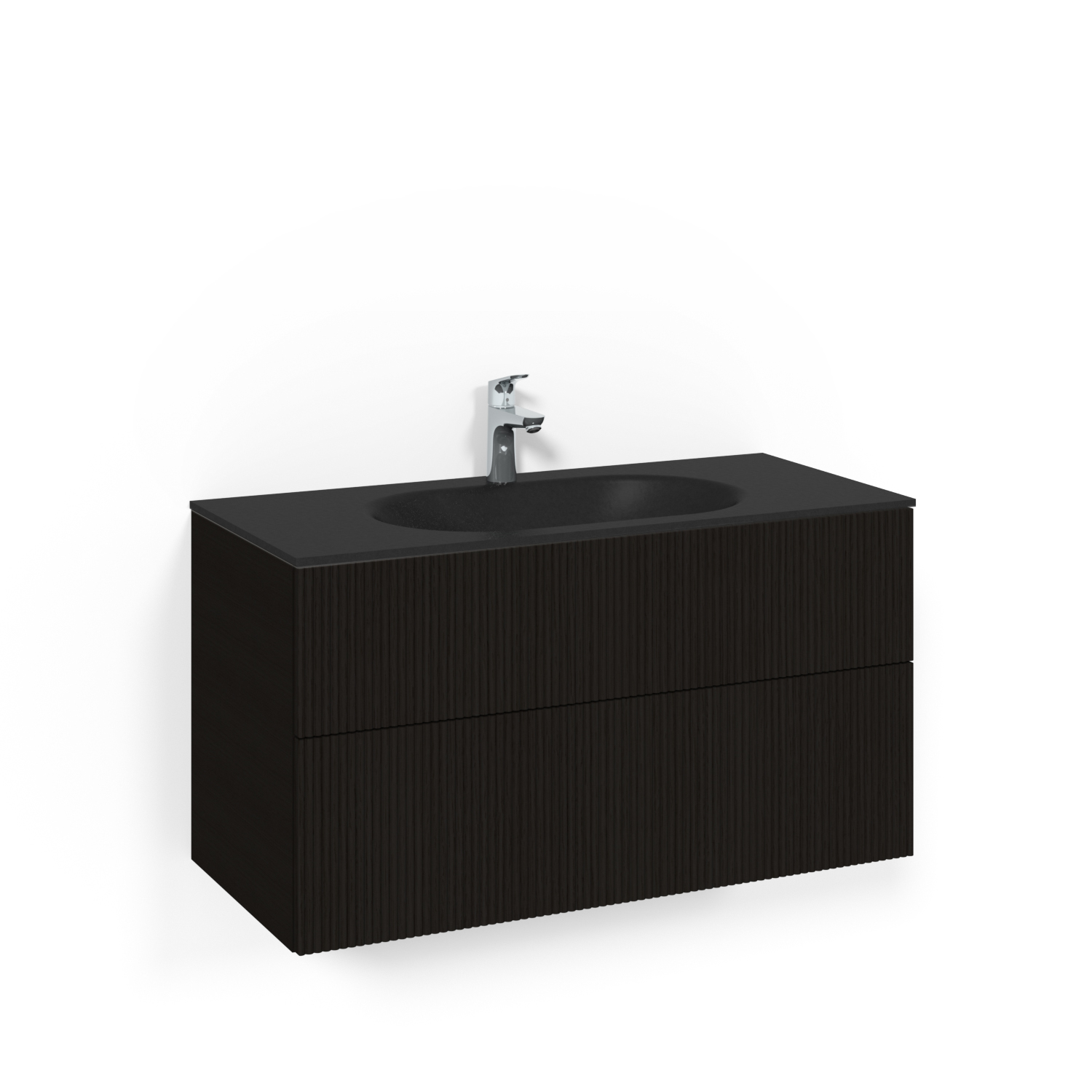 Tvättställsskåp Macro Design Crown Line med Glastvättställ