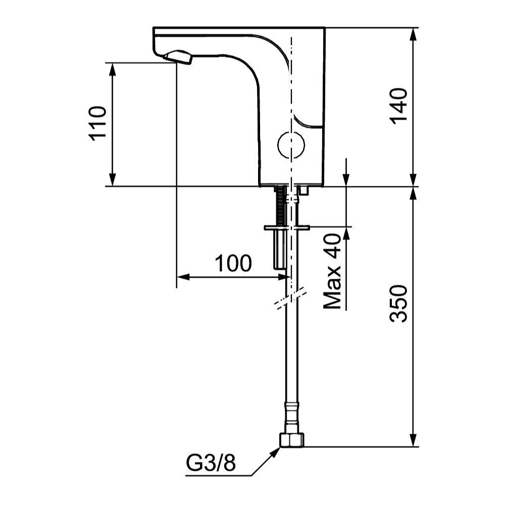 Tvättställsblandare Mora MMIX Tronic utan Temperaturvred