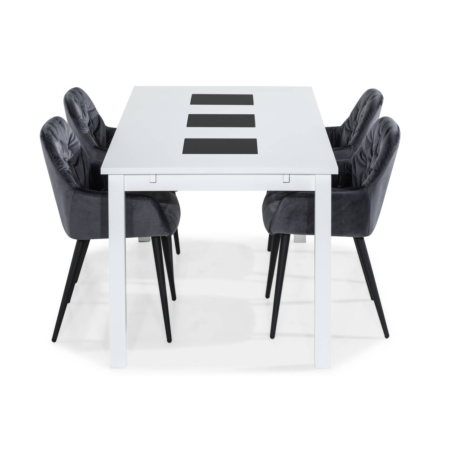 Matgrupp Basic Home Jasmin Rektangulärt Matbord 180-270 cm Förlängningsbart med 6 Giovanni Matstol