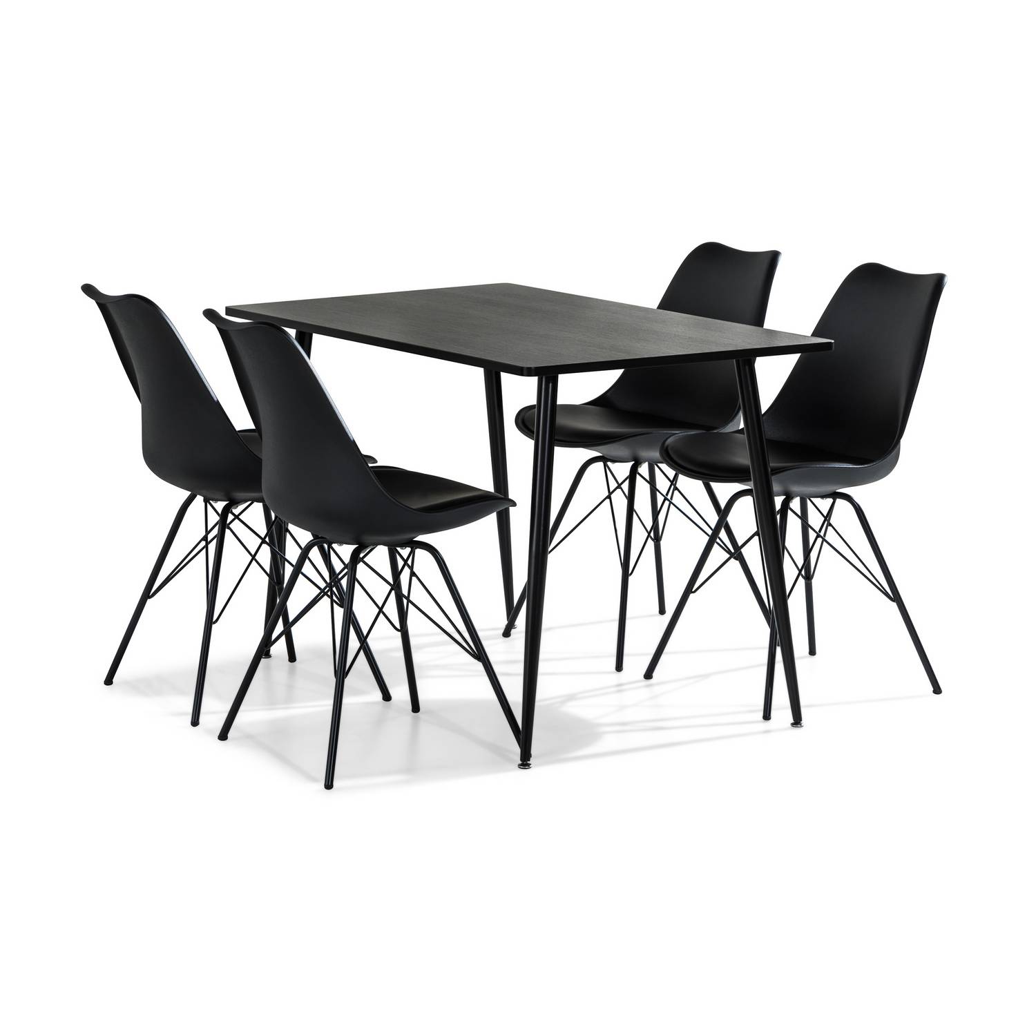 Matgrupp Basic Home Marcelen Rektangulärt Matbord 120 cm med 4 Shell Matstol