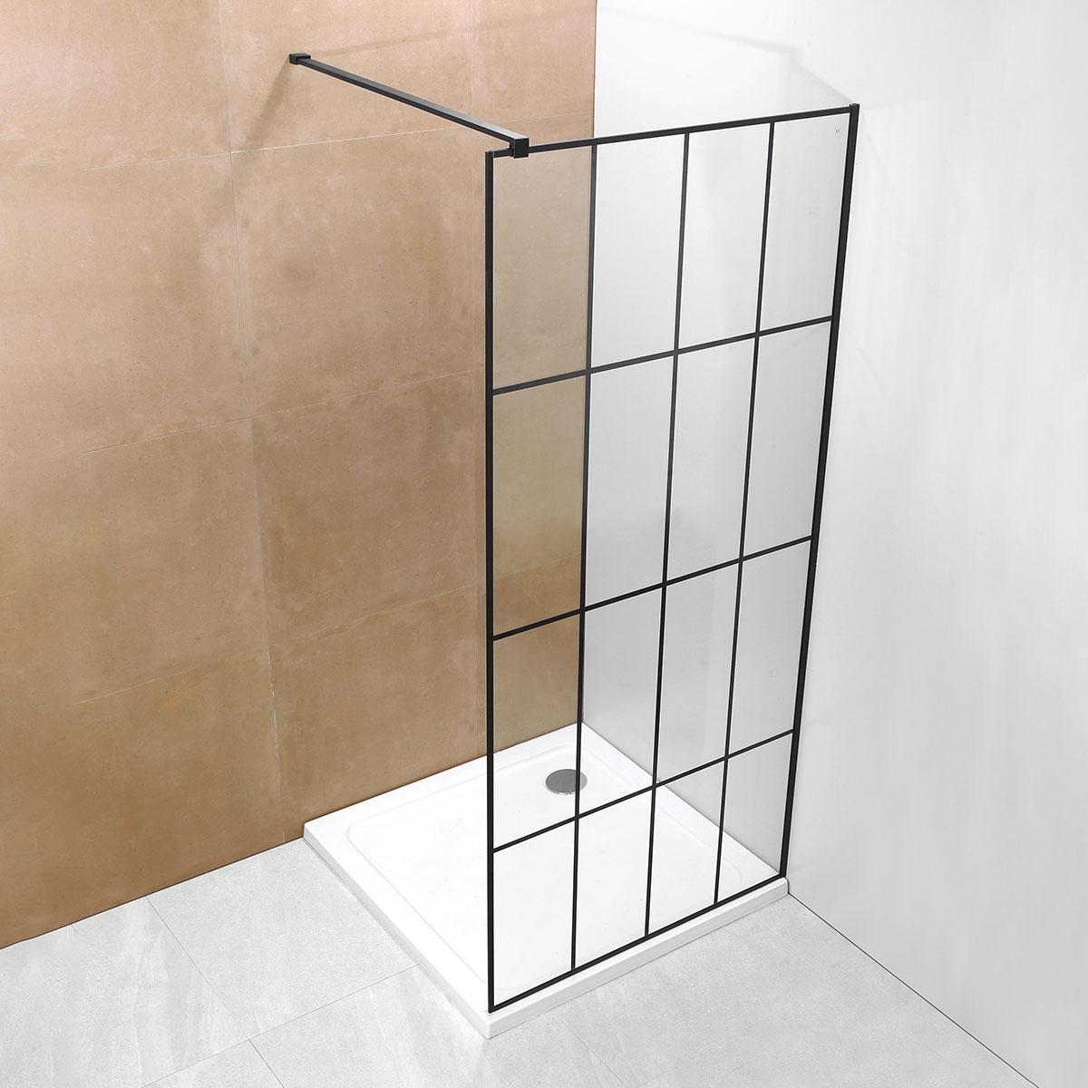 Duschvägg Nortiq New York med Svart Spröjs