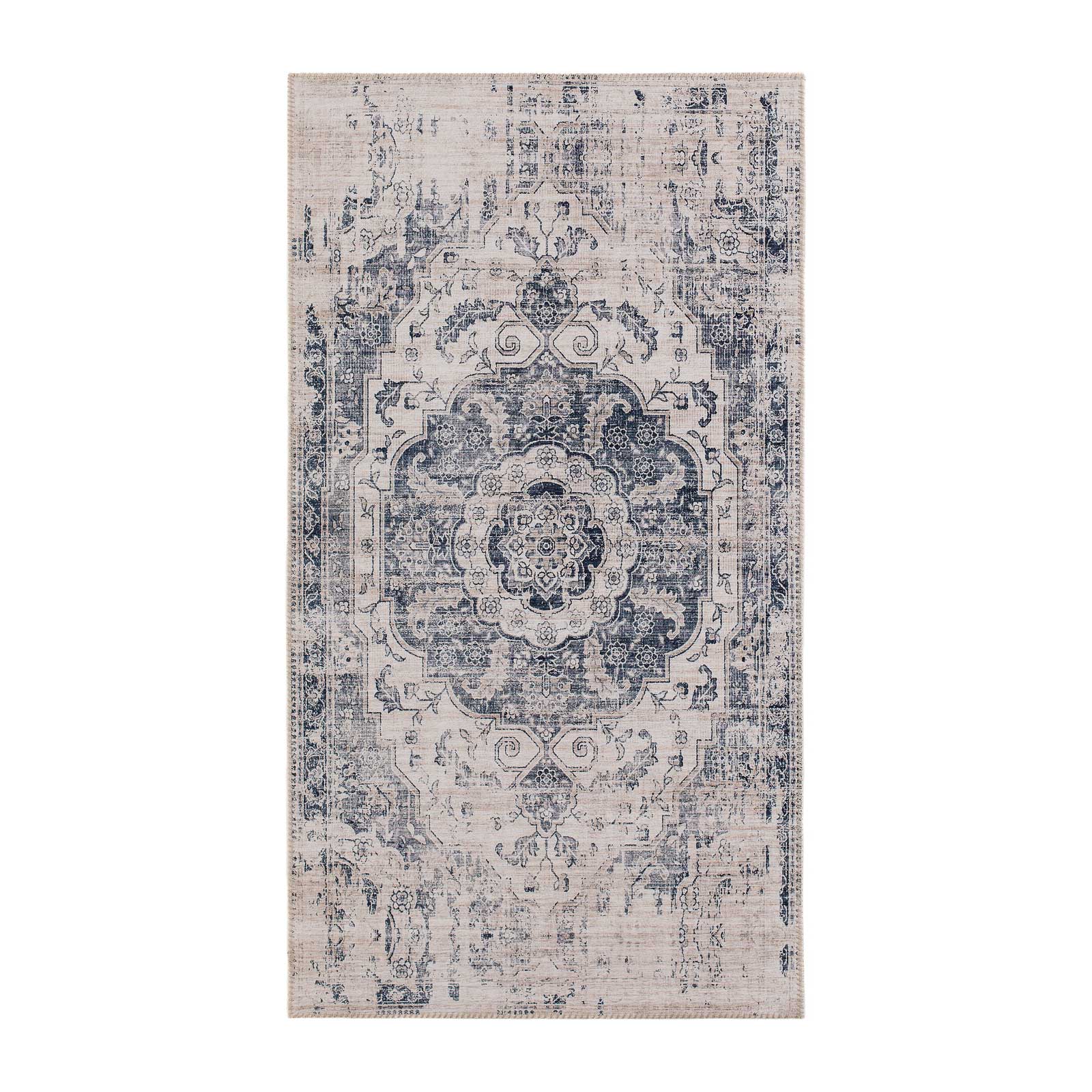 Orientalisk Matta KM Carpets Cleo Medaljong Creme/Grå, 80x150 cm