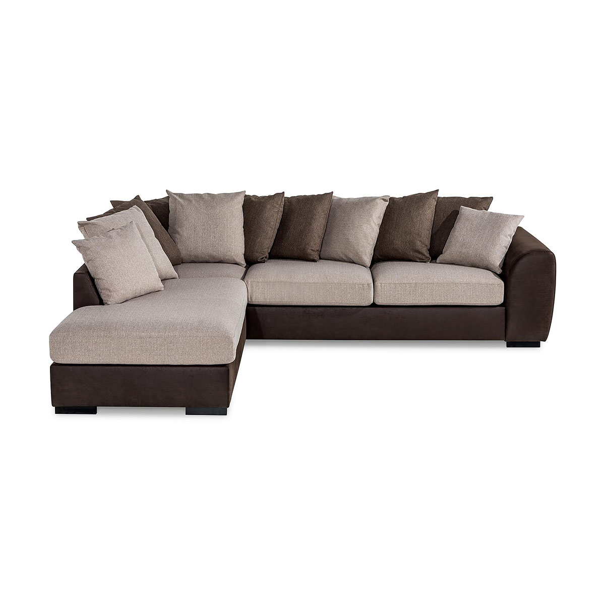 Divansoffa Scandinavian Choice Cuba med Kuvertkuddar Brun/Beige, Vänster