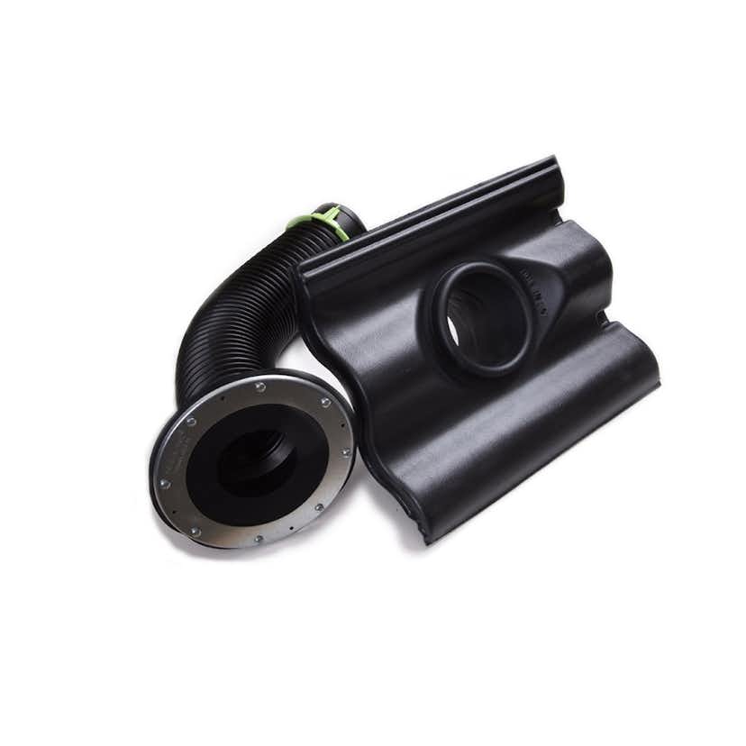 Avloppsluftare S:t Eriks Mjöbäck Blank Tvåkupig Svart