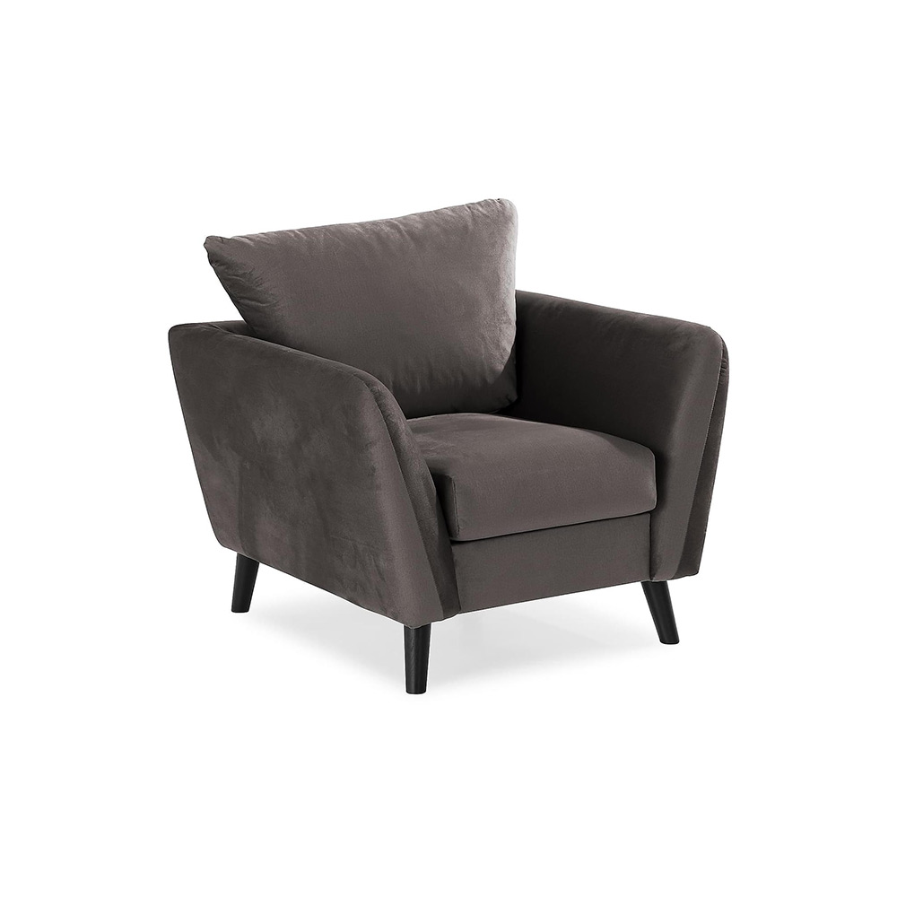 Fåtölj Scandinavian Choice Trend Mörkgrå Sammet