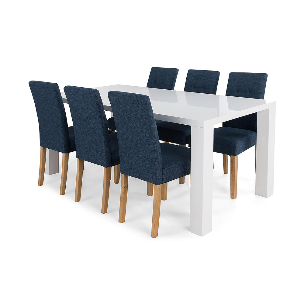 Matgrupp In Living Cibus med 6 st Viktor Matstol Vit/Blå