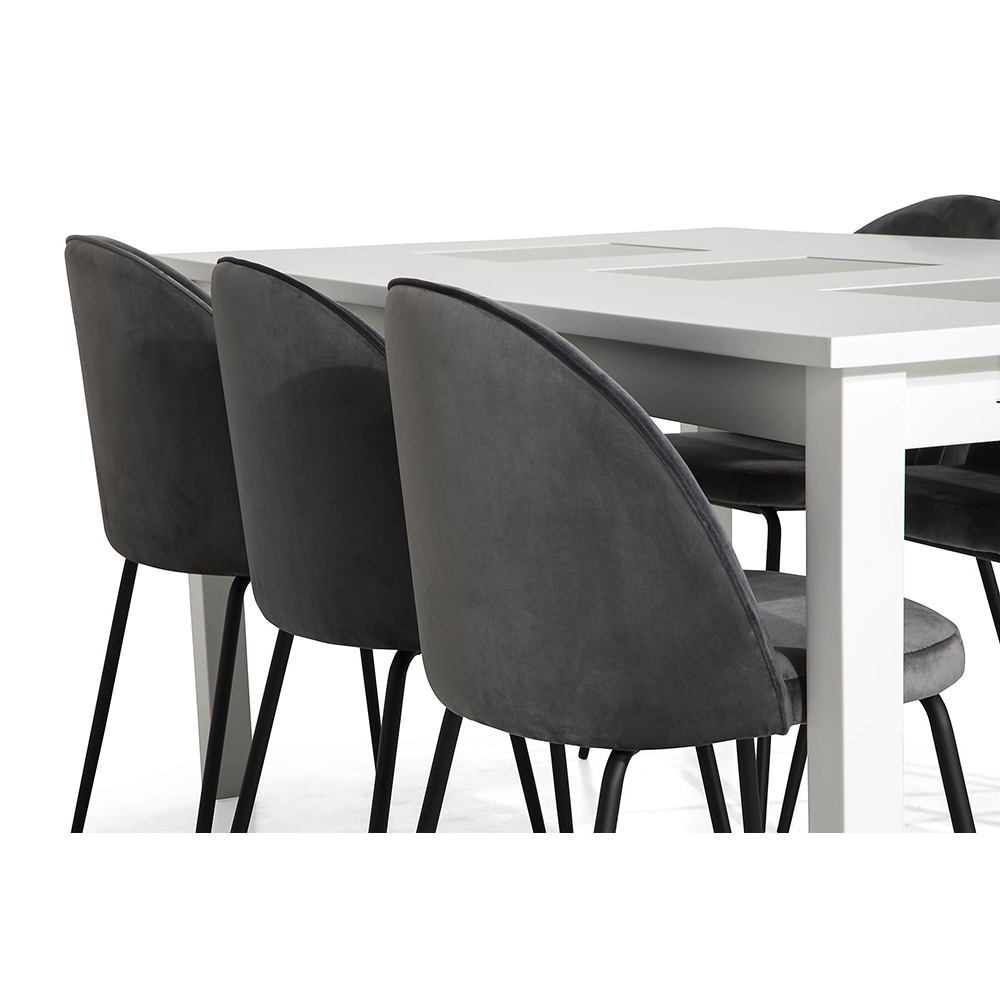 Matgrupp In Living Jasmin Förlängningsbart 180 med 6 Felipe Stol Sammet