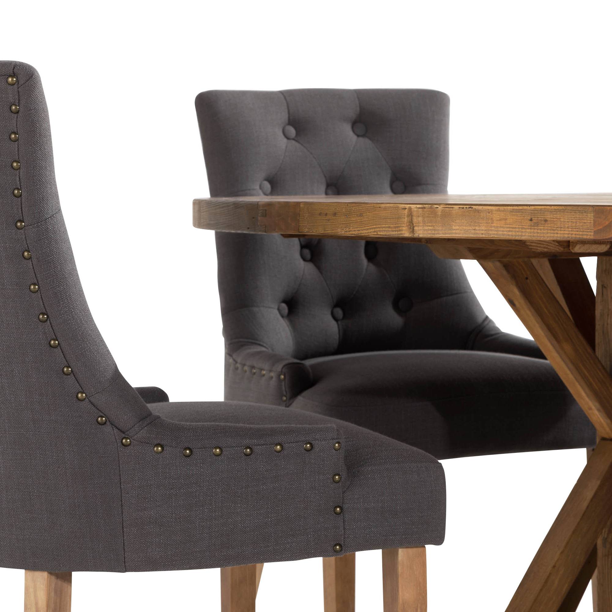 Matgrupp Bloomington Lyon Runt Matbord 120 cm Alm med 4 Viktoria Matstol