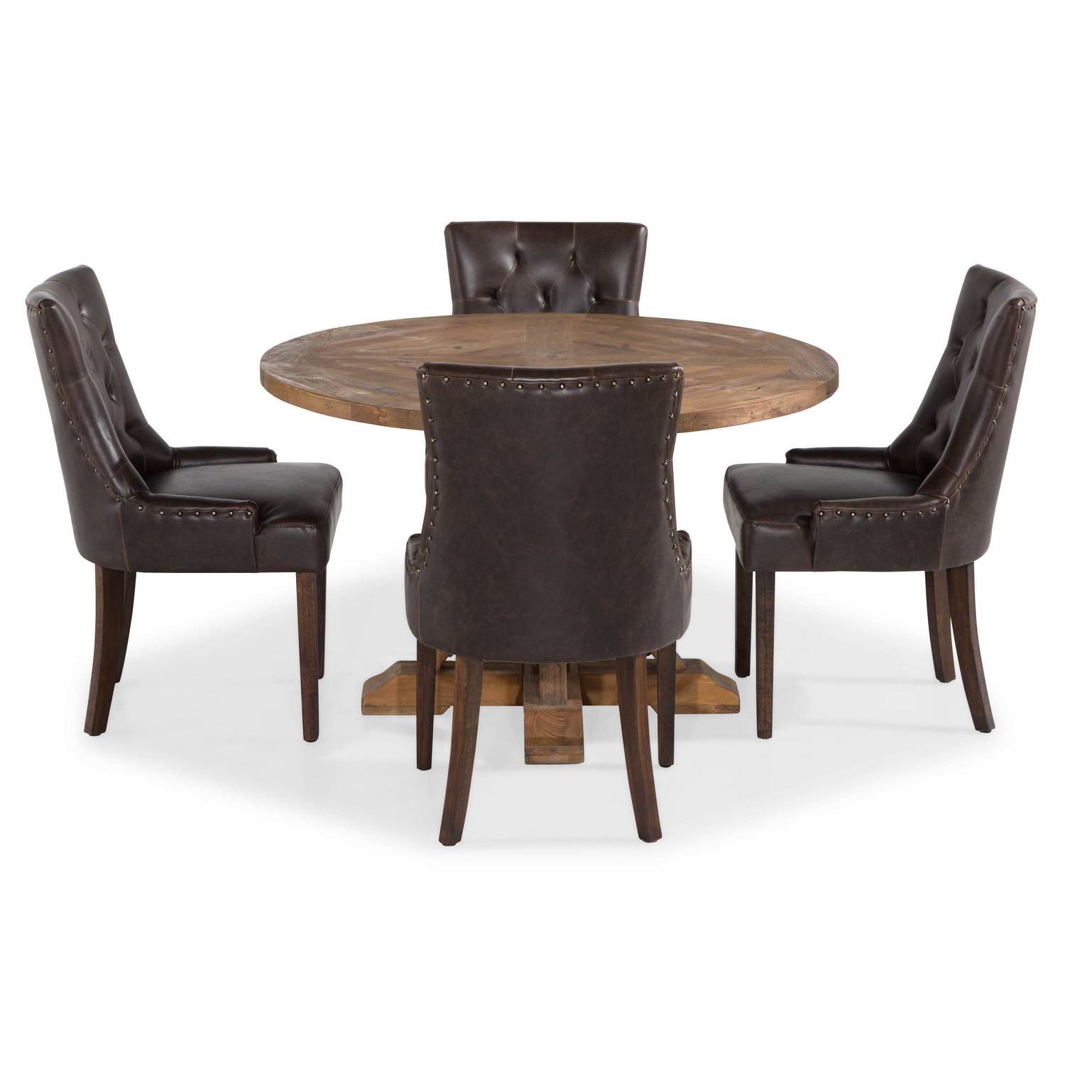 Matgrupp Bloomington Lyon Runt Matbord 120 cm Alm med 4 Tuva Matstol