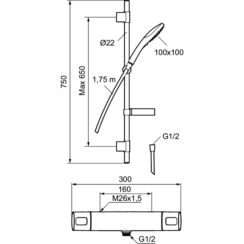 Duschset FM Mattsson Siljan LF med Duschblandare