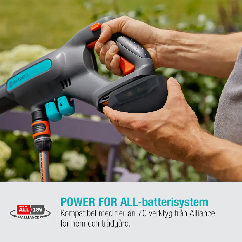 Mellantryckstvätt Garden AquaClean 24/18V RtU set (2,5Ah batteri + standardladdare)