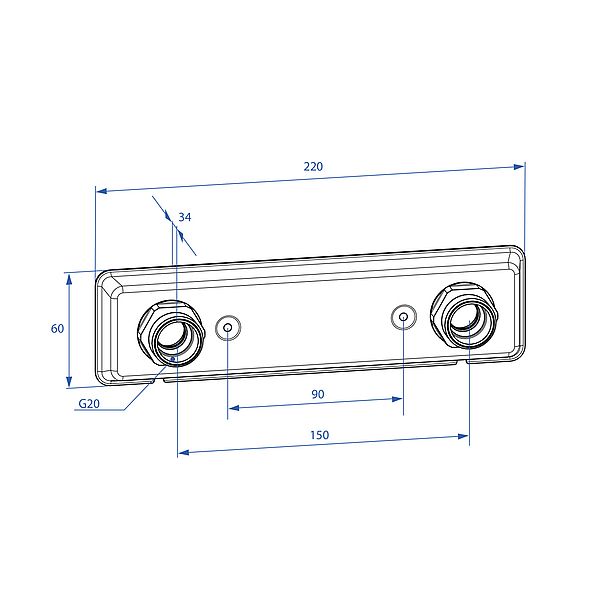 Blandarfäste Trio Perfekta Rostfritt för Dold Rördragning 150cc