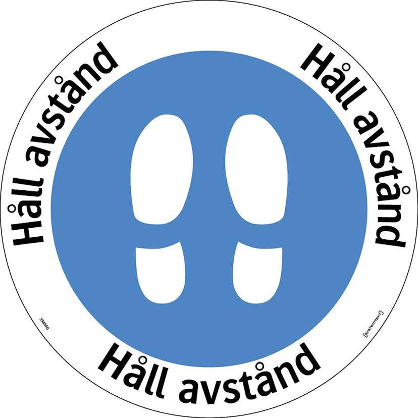 Golvdekal Systemtext Håll Avstånd 410mm