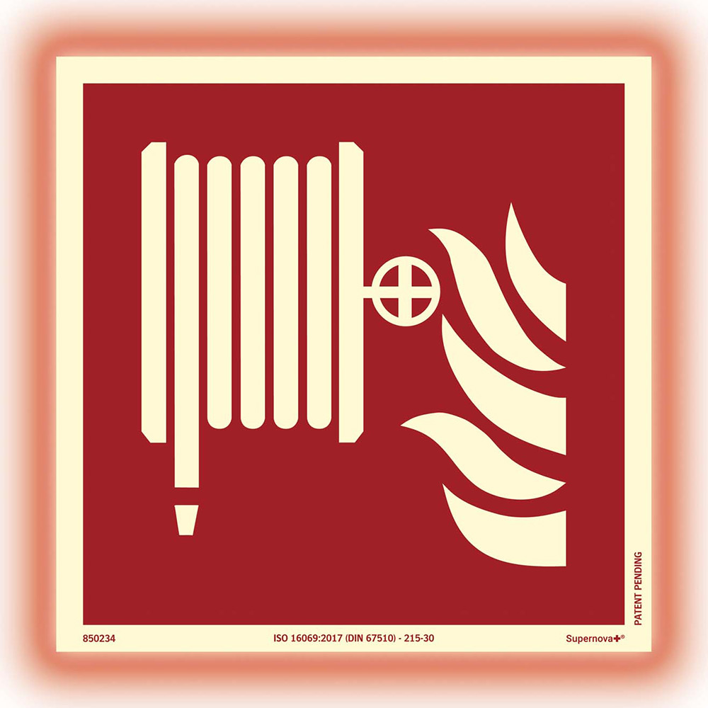 Skylt Systemtext Brandpost Plogskylt Supernova+ 200x200 mm