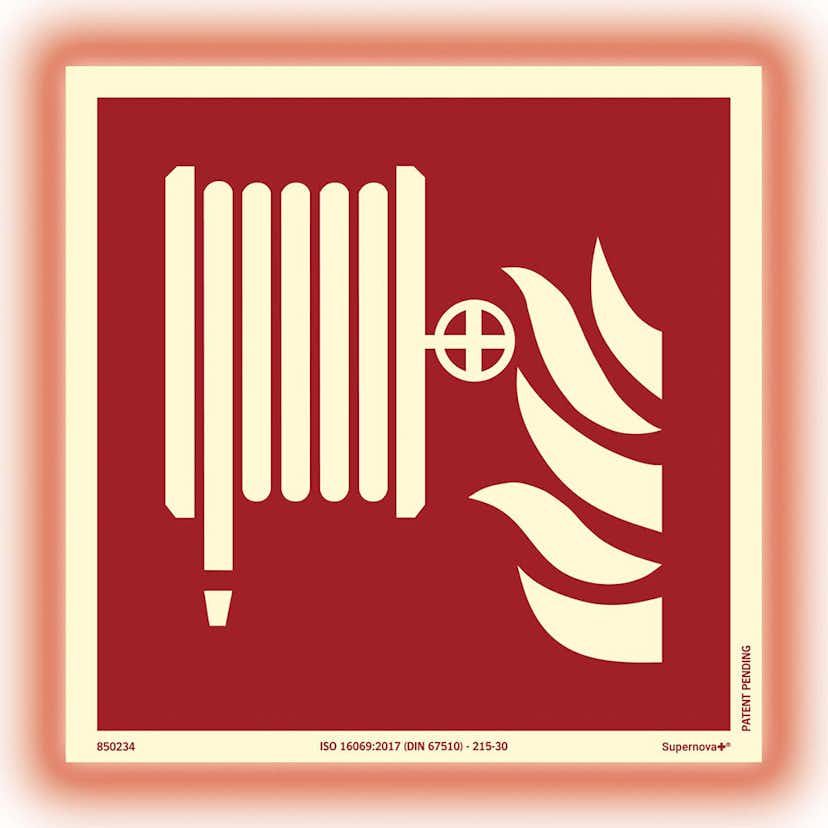 Skylt Systemtext Brandpost Plogskylt Supernova+ 200x200 mm