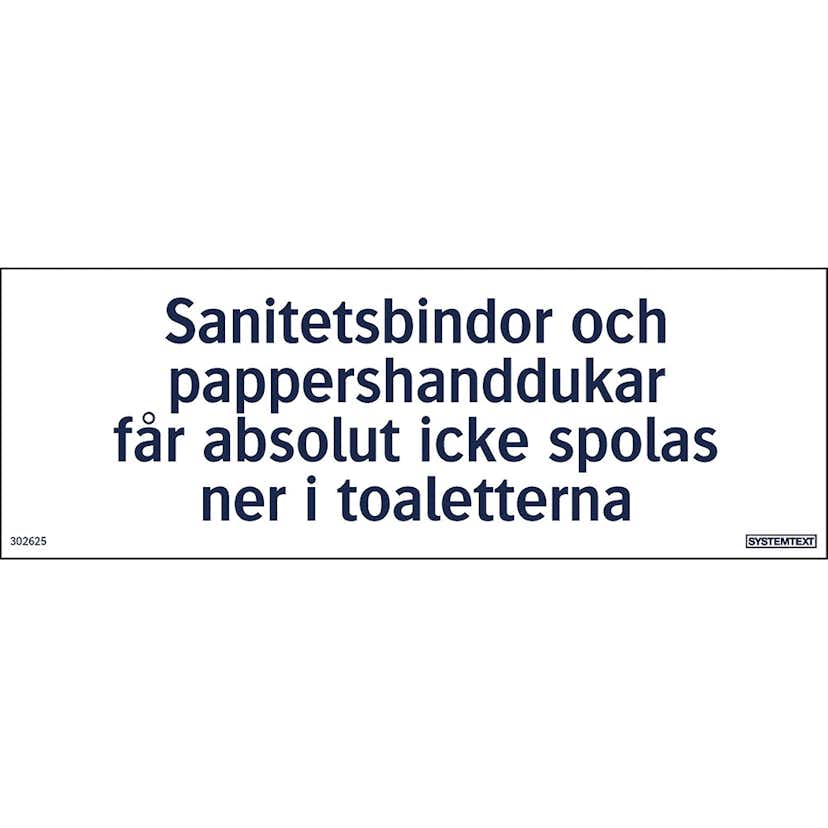 Skylt Systemtext Sanitetsinstruktion Toa 210x74 mm Plast