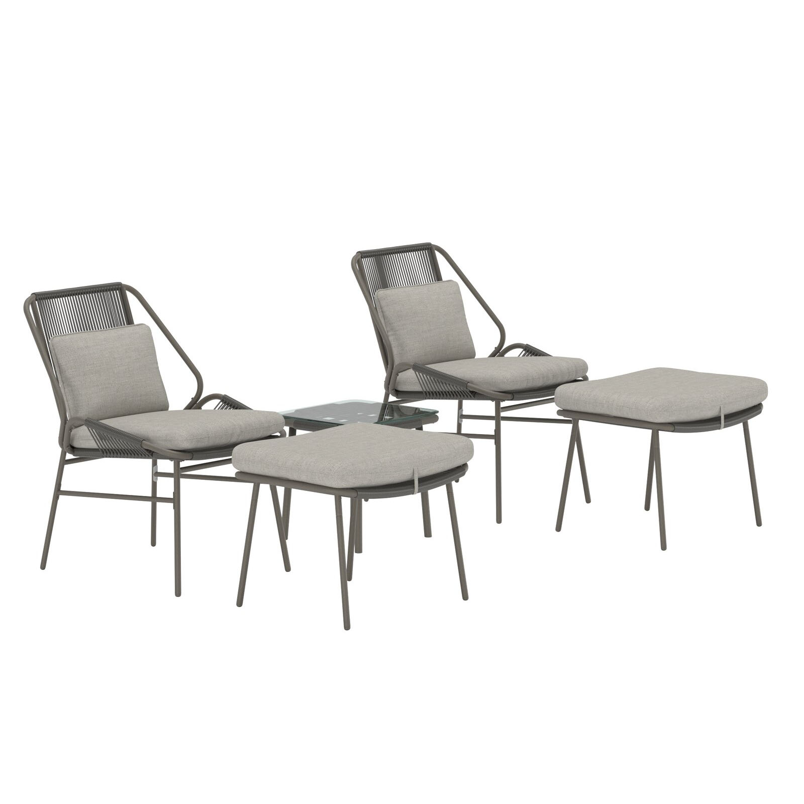 Loungeset Venture Home Zakynthos 2st Fåtöljer med Fotpall och Sidobord