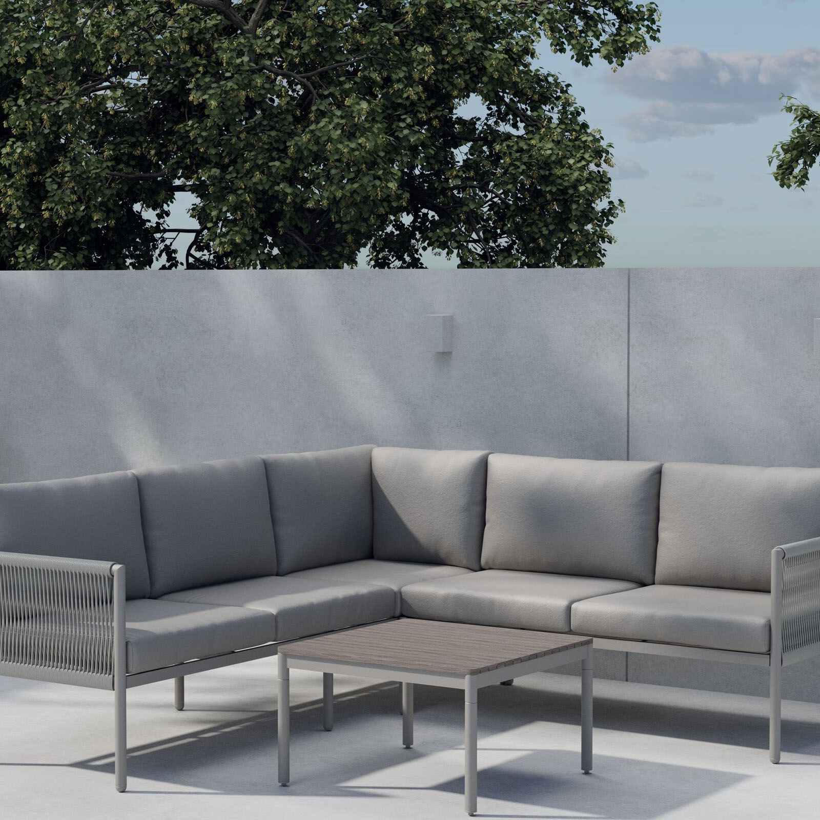 Hörnsoffgrupp Venture Home Kos Hörnsoffa med Soffbord och Dynor