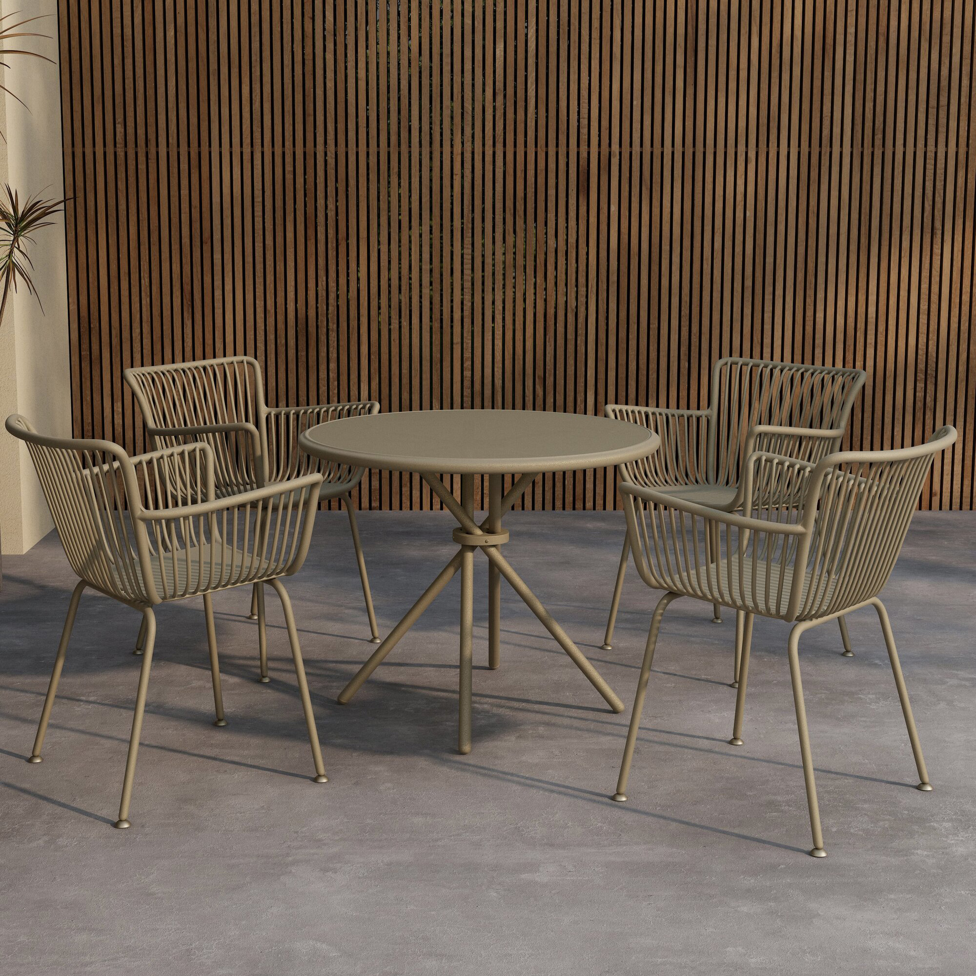 Matgrupp Venture Home Sifnos 4st Stolar med Ø90cm Bord