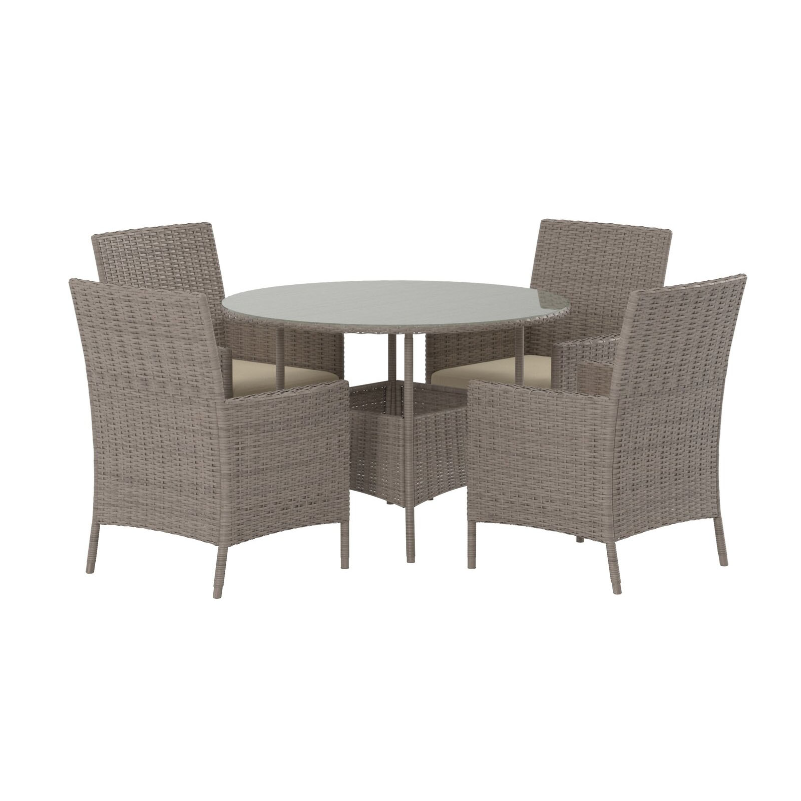 Matgrupp Utomhus Venture Home Lefkas Runt Bord med 4st stolar