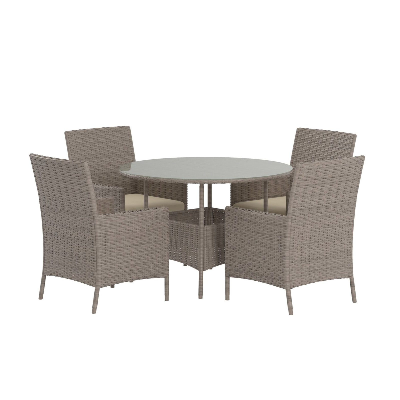 Matgrupp Utomhus Venture Home Lefkas Runt Bord med 4st stolar