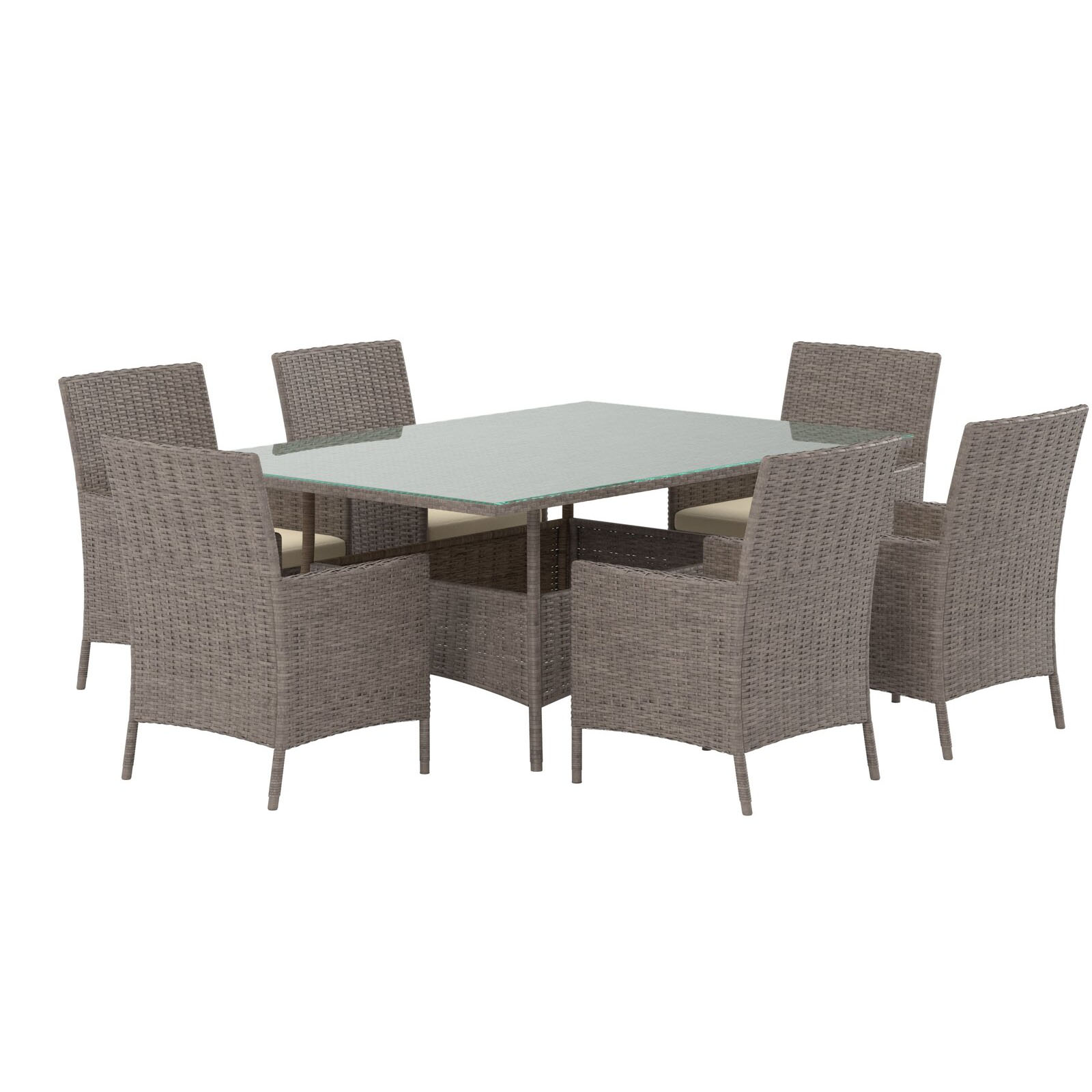 Matgrupp Utomhus Venture Home Lefkas Rektangulärt Bord med 6st stolar