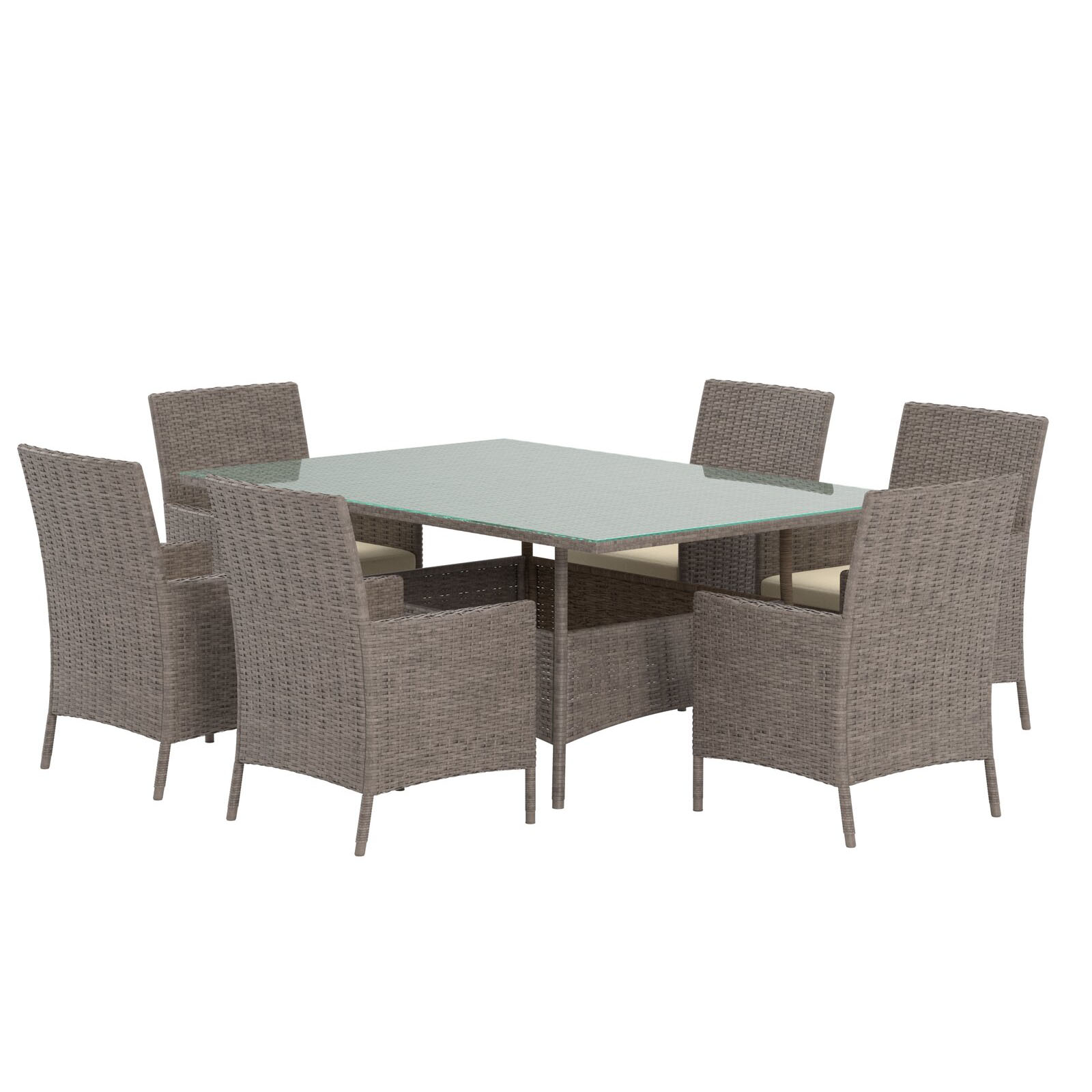 Matgrupp Utomhus Venture Home Lefkas Rektangulärt Bord med 6st stolar