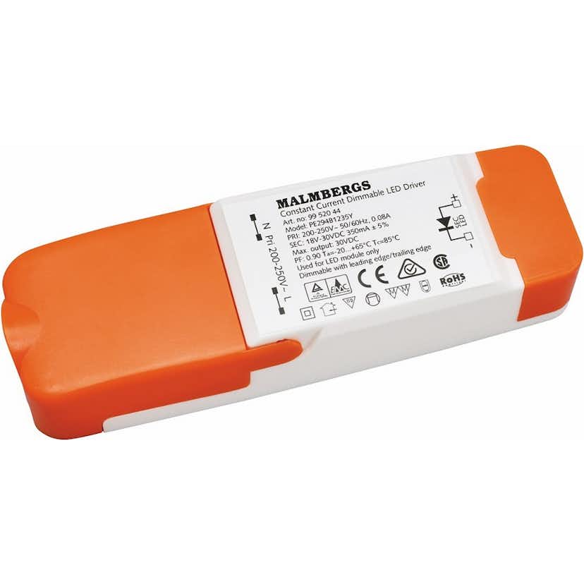 Drivdon Malmbergs Black Edition LED Dimbar Utspänning: DC 18-30V, 350mA