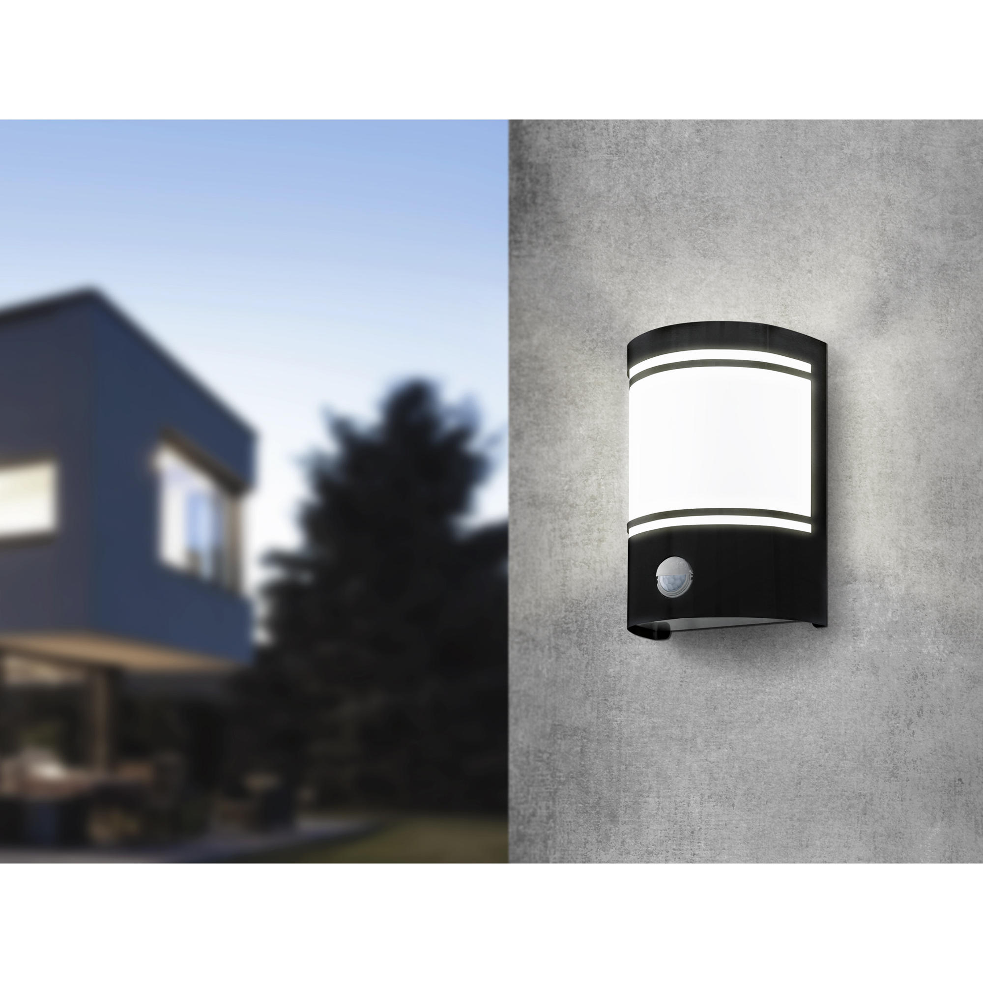 Utvändig vägglampa Eglo Cerno med sensor