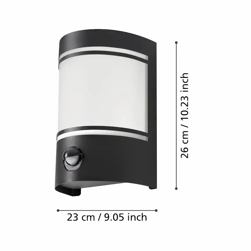 Utvändig vägglampa Eglo Cerno med sensor