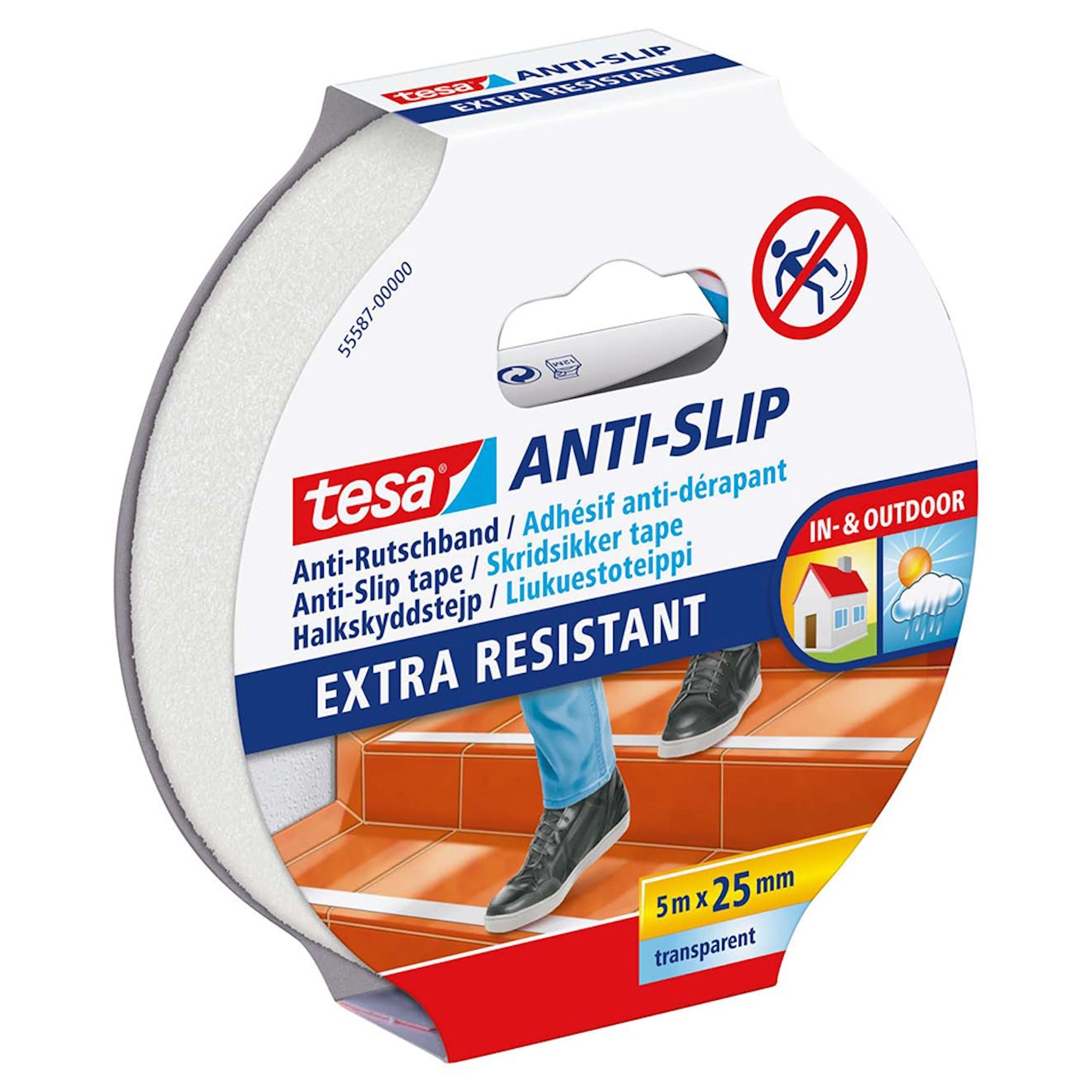 Halkskyddstejp Tesa 25 mm 5 m Transparent 55587