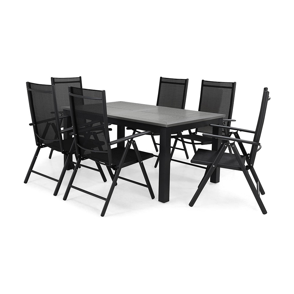 Matgrupp Comfort Garden Monaco 152-210 med 6 Positionsstolar Maggie