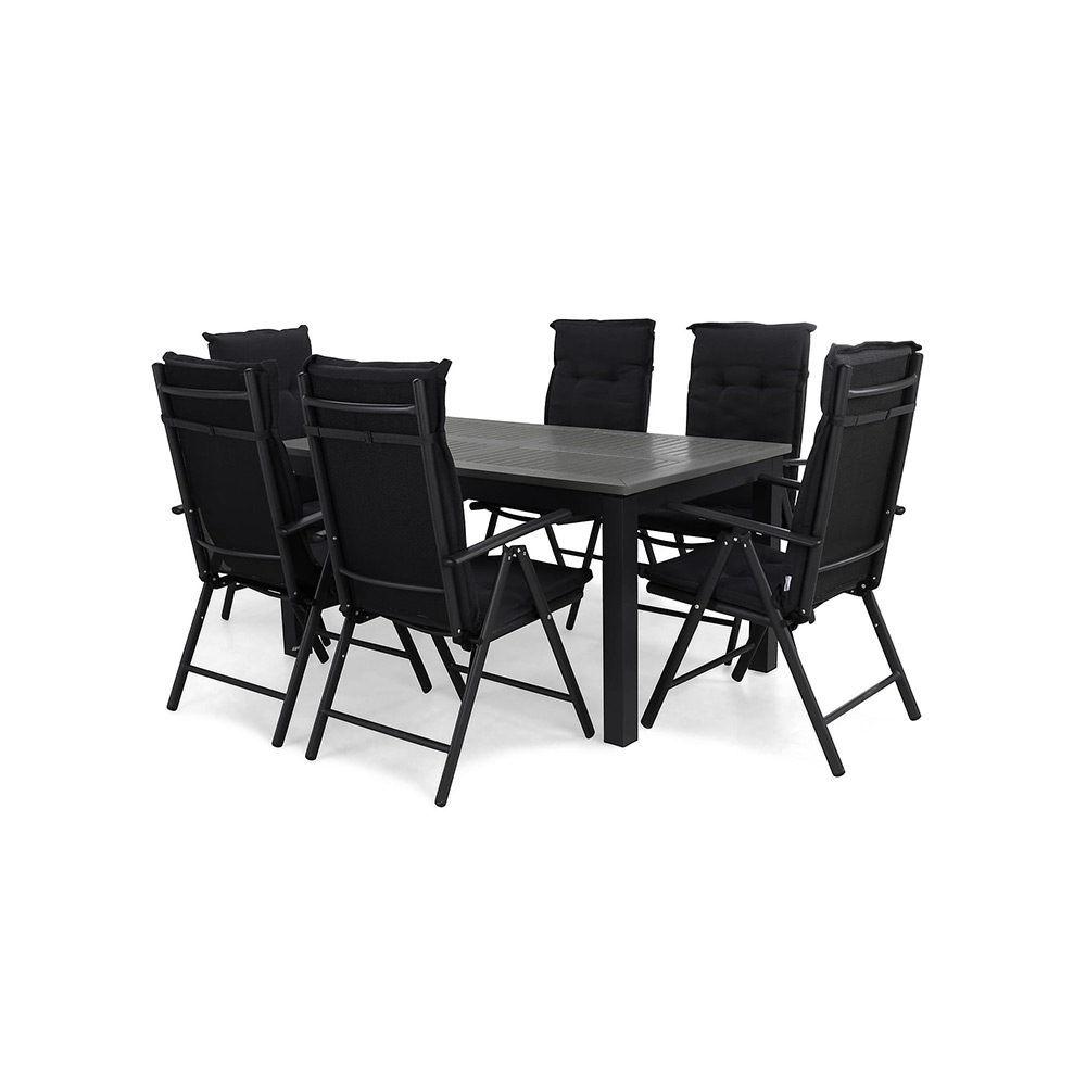 Matgrupp Comfort Garden Monaco 152-210 med 6 Positionsstolar Maggie
