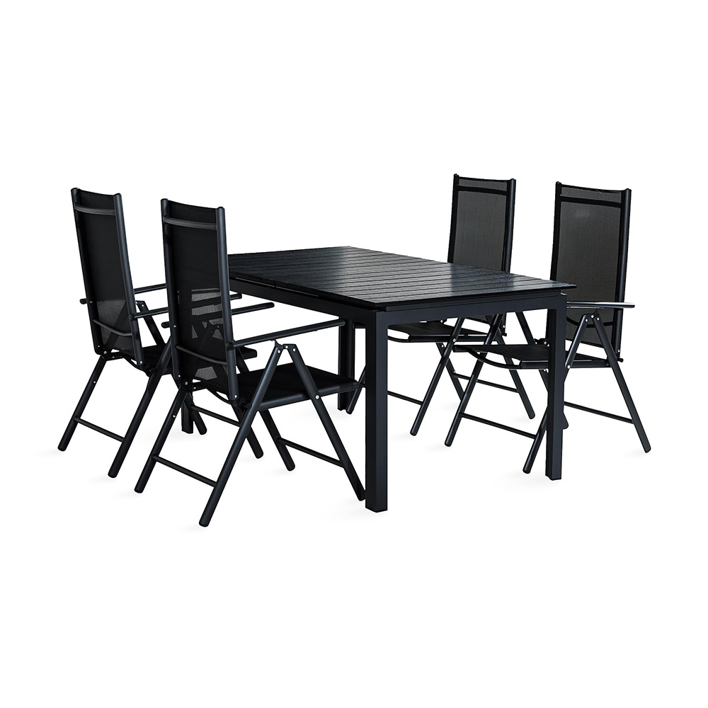 Matgrupp Comfort Garden Tunis 152-210x90 med 4 Positionsstolar Maggie