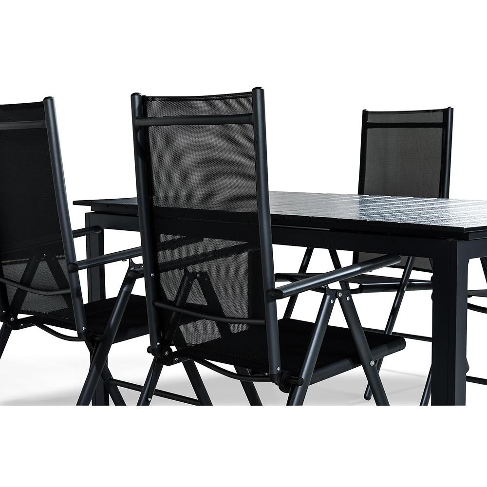 Matgrupp Comfort Garden Tunis 152-210x90 med 4 Positionsstolar Maggie