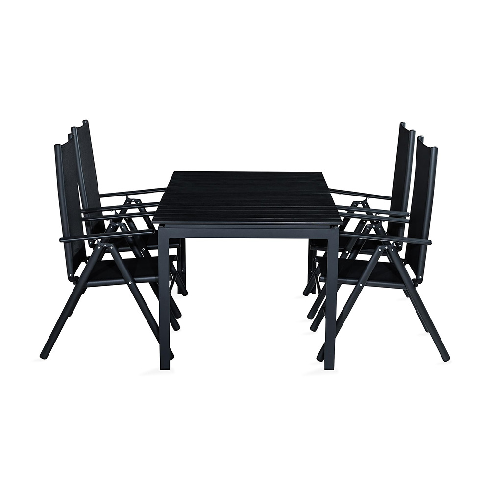 Matgrupp Comfort Garden Tunis 152-210x90 med 4 Positionsstolar Maggie