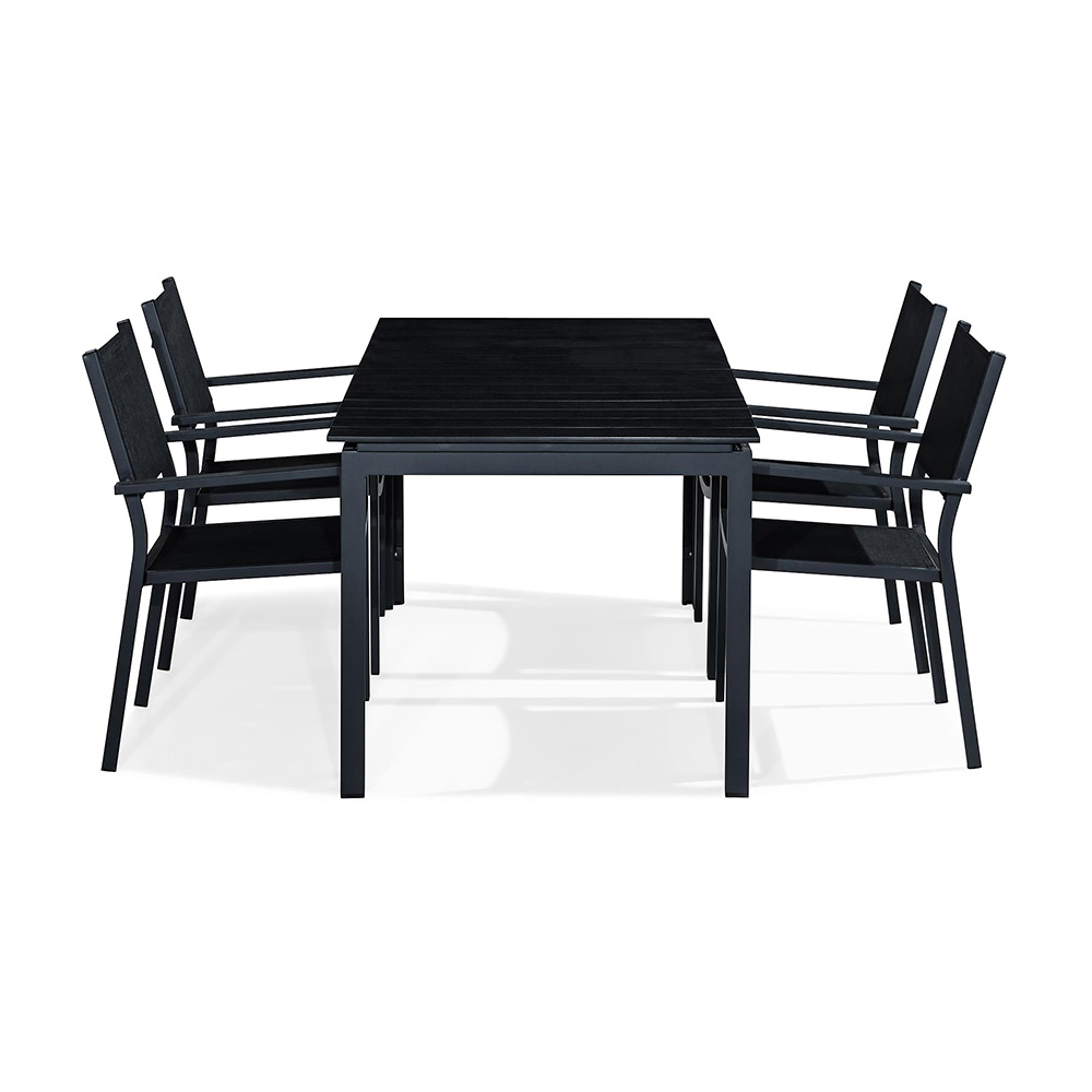 Matgrupp Comfort Garden Tunis 152-210x90 Aintwood med 4 Stapelstolar