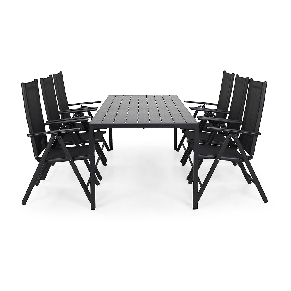 Matgrupp Comfort Garden Tunis 205 med 6 Positionsstolar Maggie