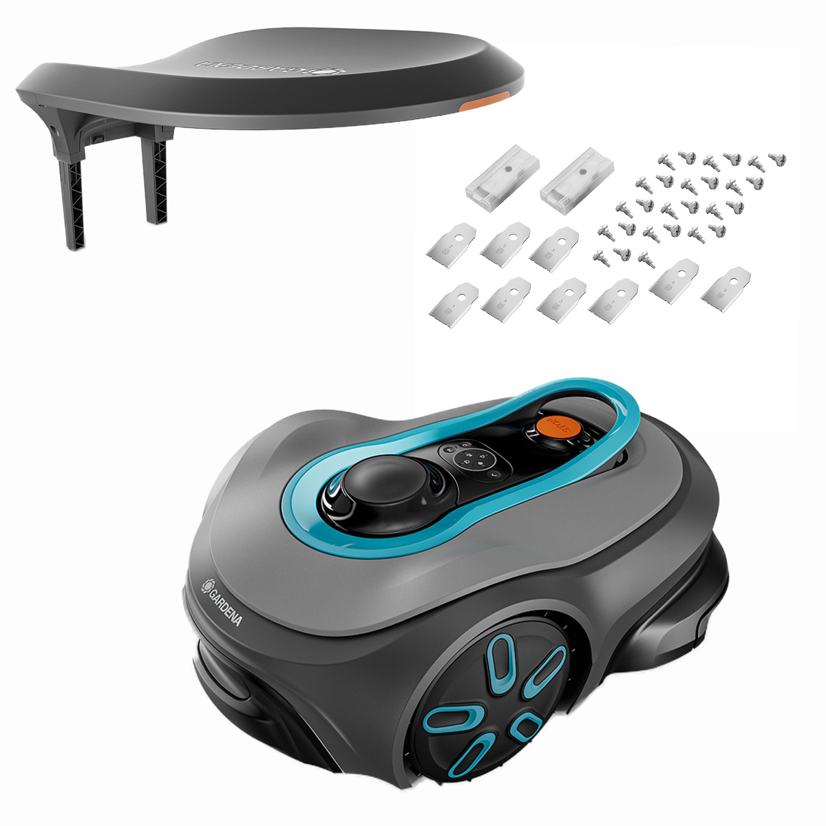 Robotgräsklippare Gardena Smart Sileno Free 700 Utan Slinga Storpack med Robothus & Reservkniv