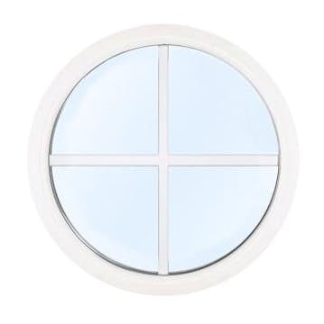 Runt Fast Fönster Effektfönster 3-Glas Trä