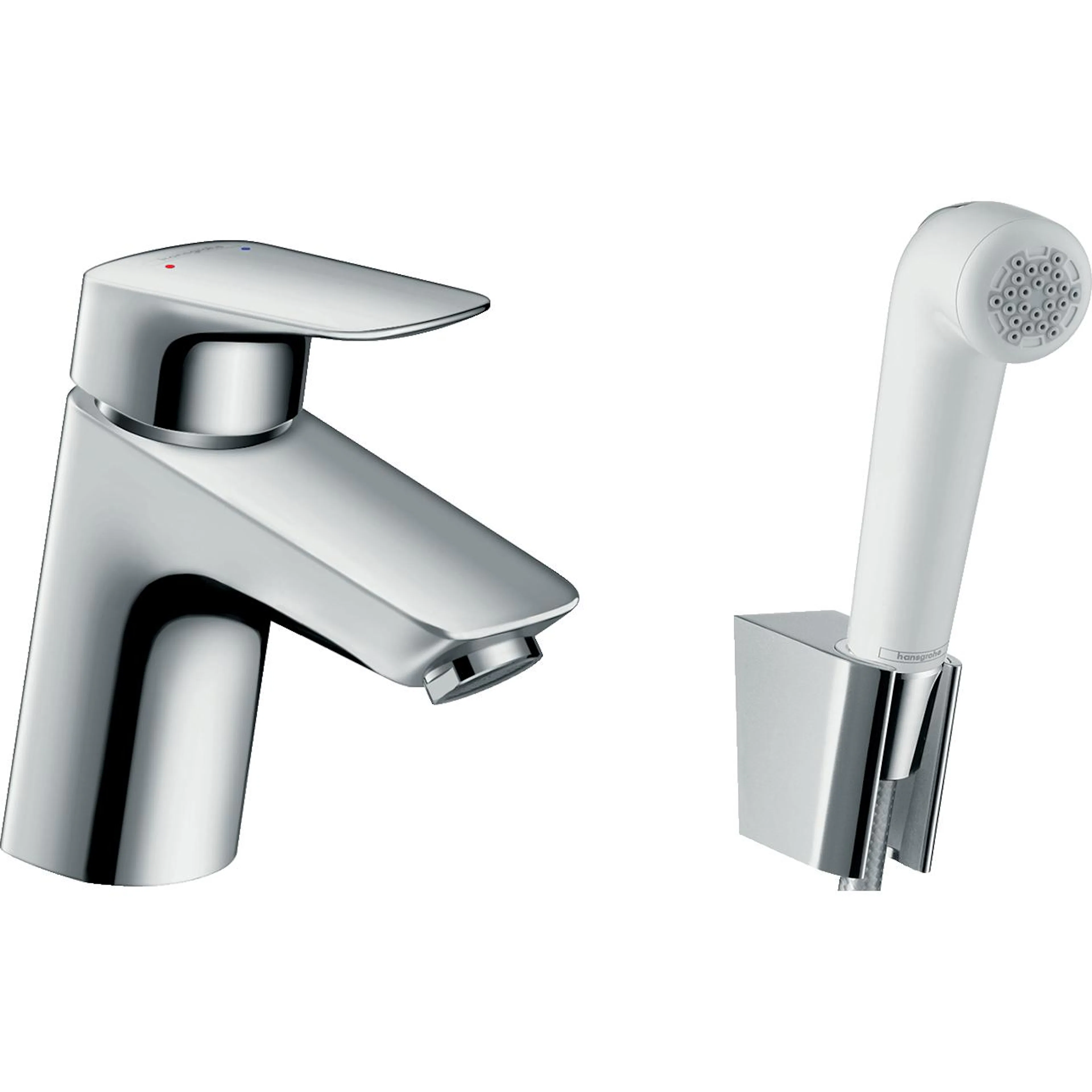 Tvättställsblandare Hansgrohe Logis S med Bidettehanddusch