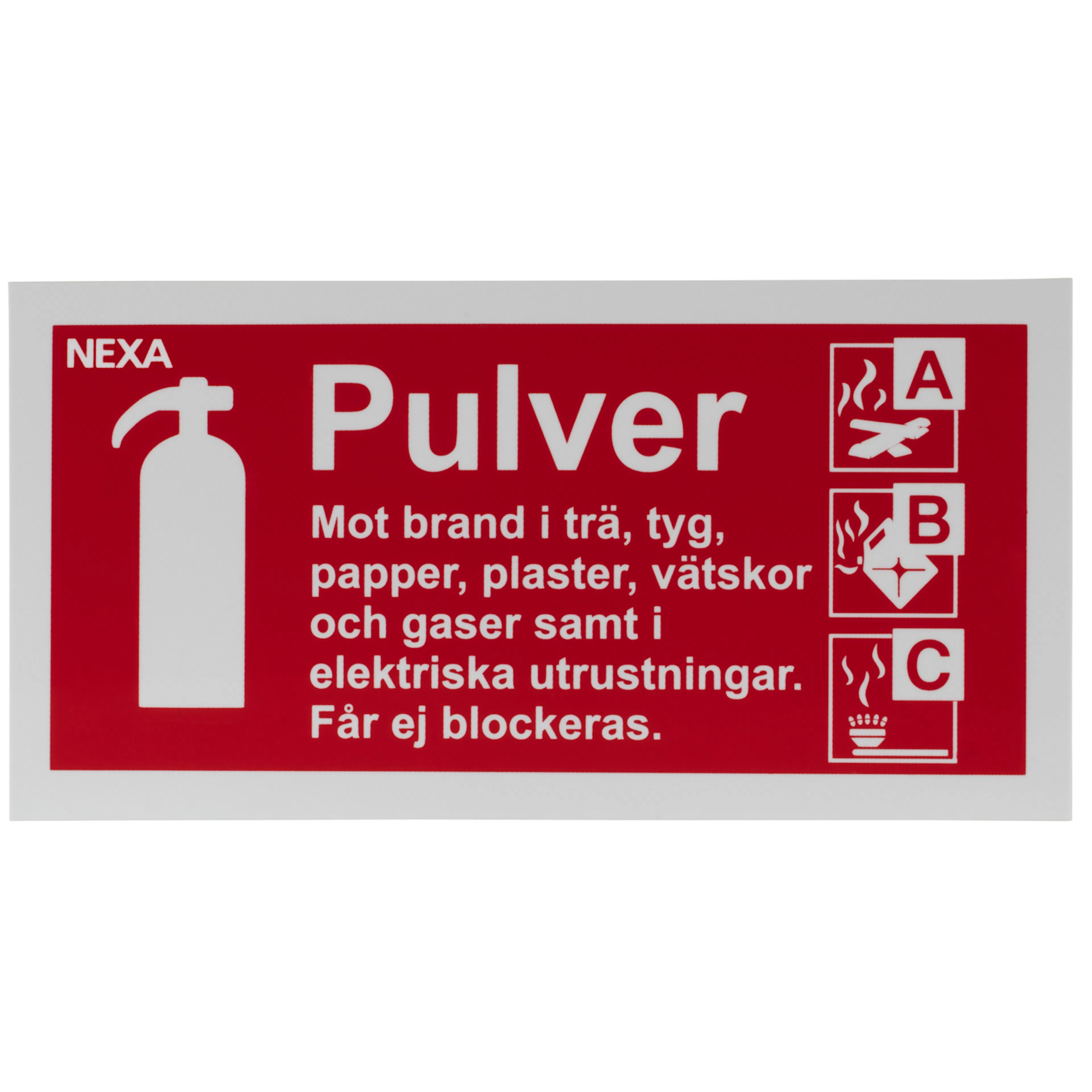 Skylt Nexa För Pulversläckare BSP-1020