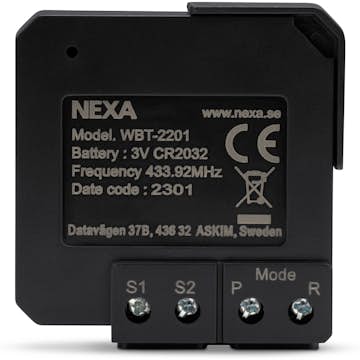 Inbyggnadsändare Nexa WBT-2201 Batteri På/Av/Dimmer 2 kanaler