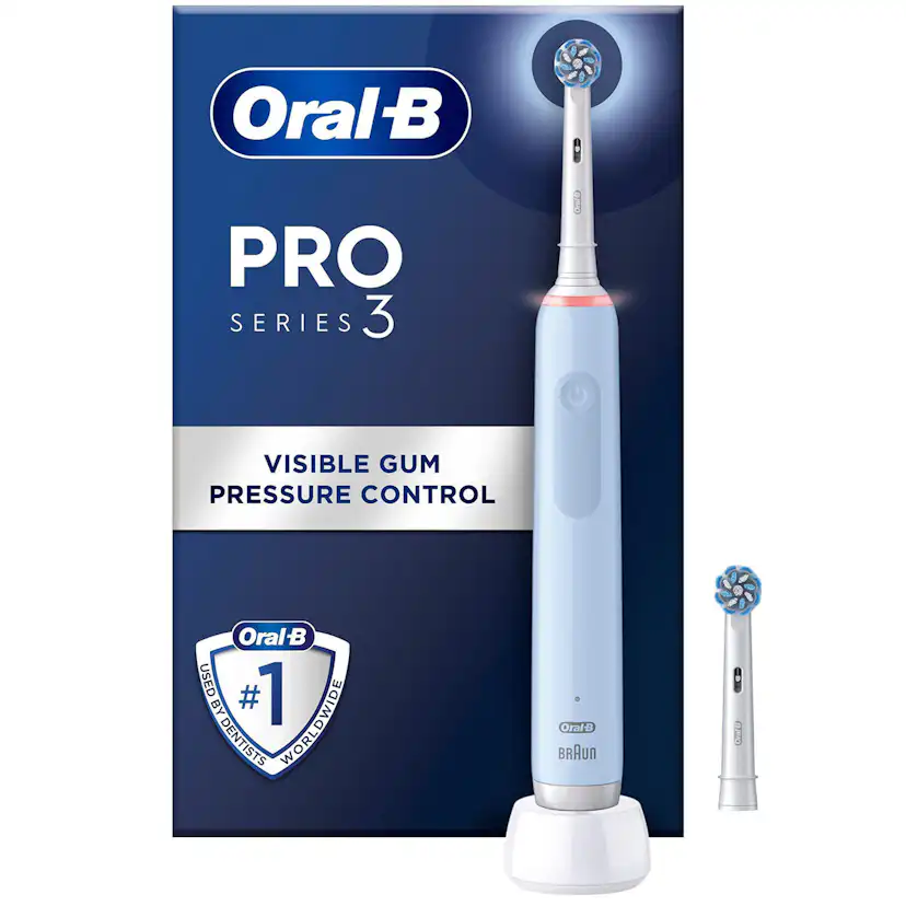 Eltandborste Oral-B Pro3 + Extra Refill Blå