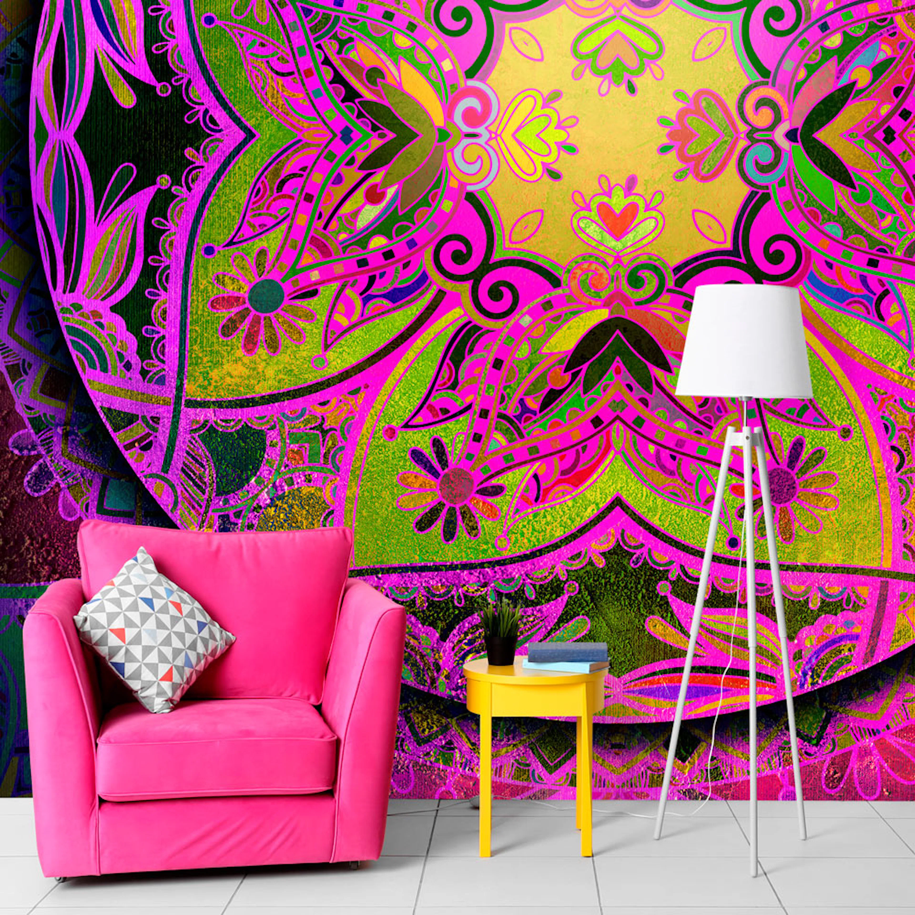 Fototapet Arkiio Självhäftande Mandala Pink Expression