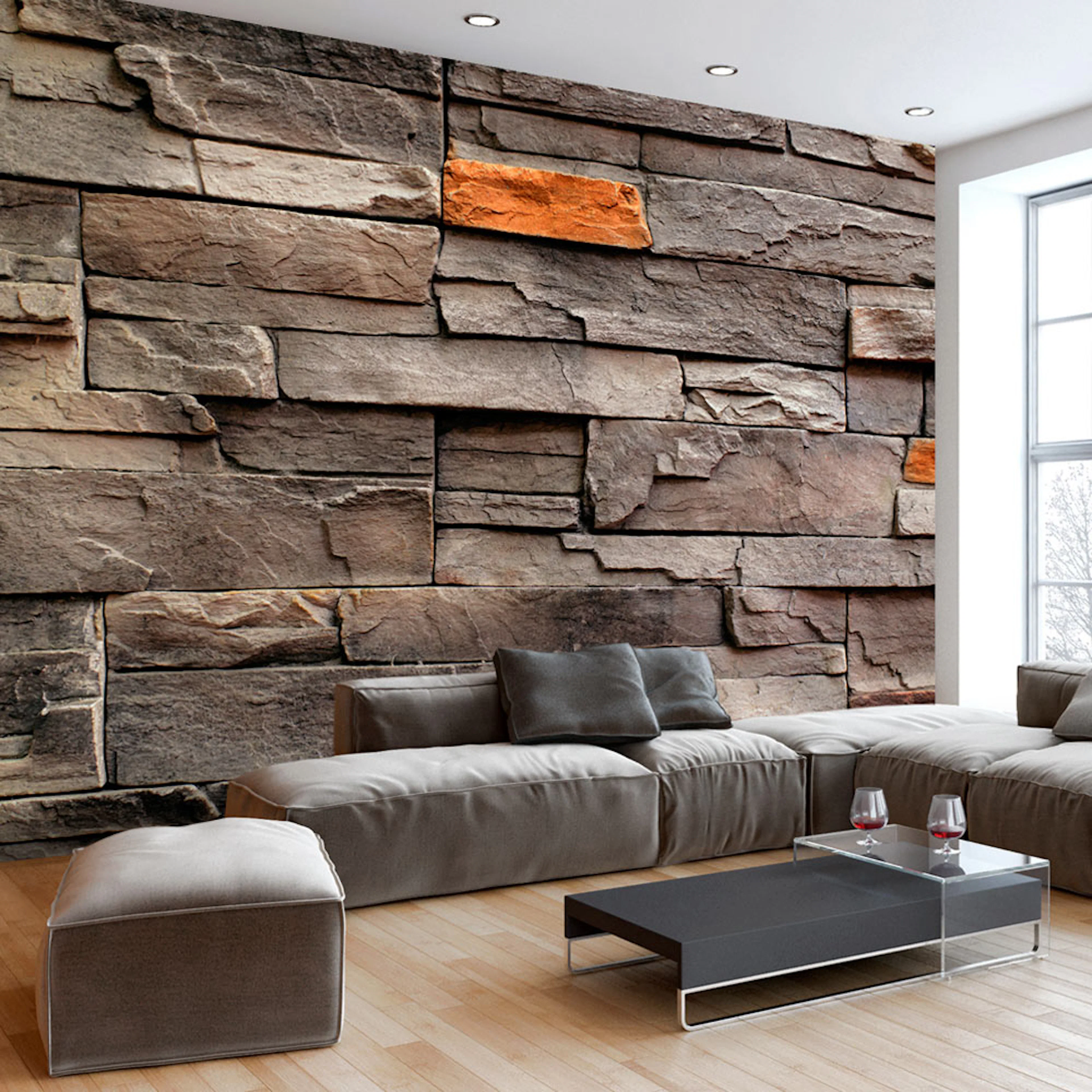 Fototapet Arkiio Självhäftande Stony Bedrock