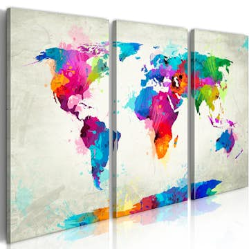 Akrylglastavla Arkiio World Map: An Explosion of Colours