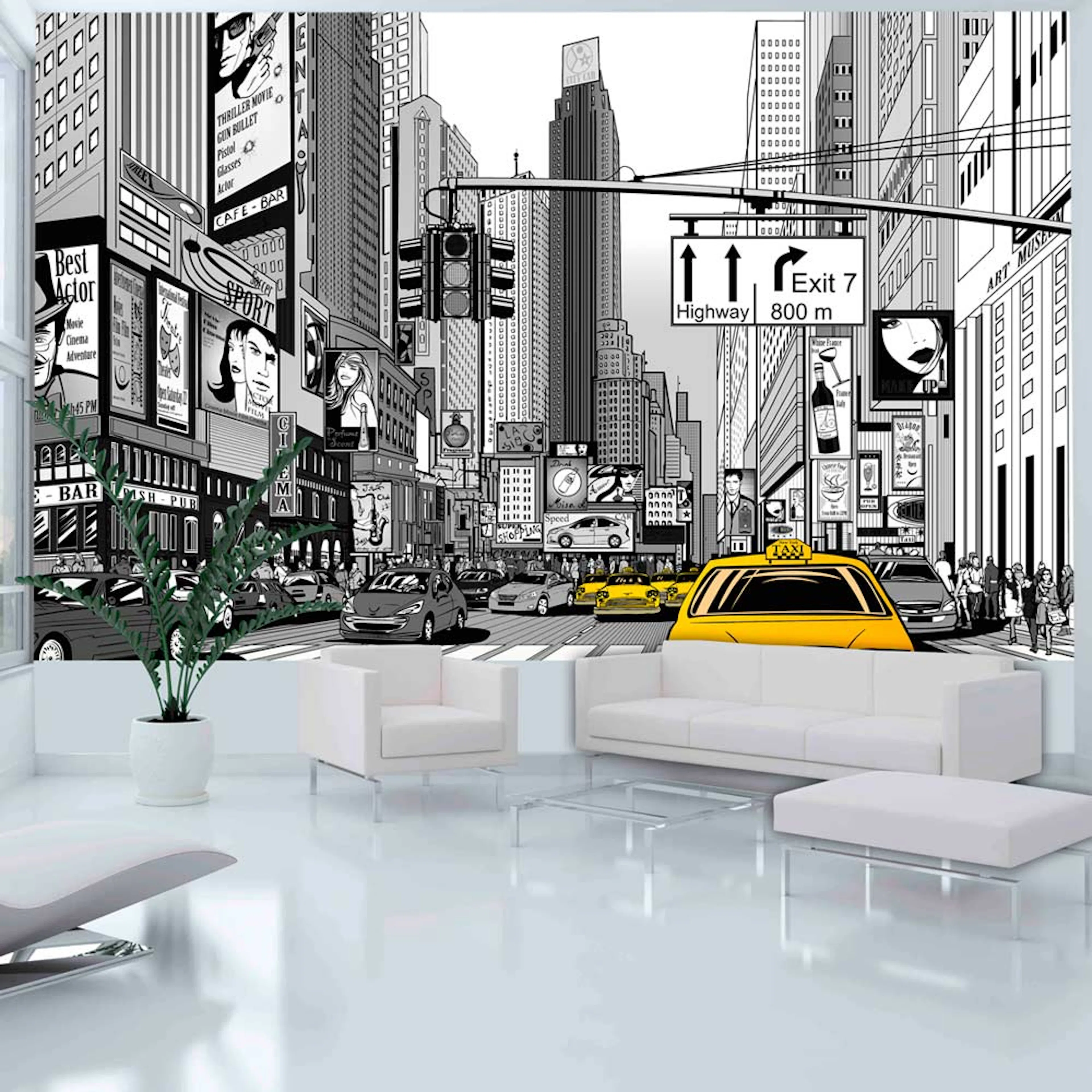 Fototapet Arkiio Gula taxibilar i NYC 450x270 cm
