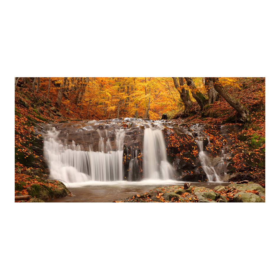Fototapet XXL Arkiio Autumn landscape waterfall in forest 550x270 cm